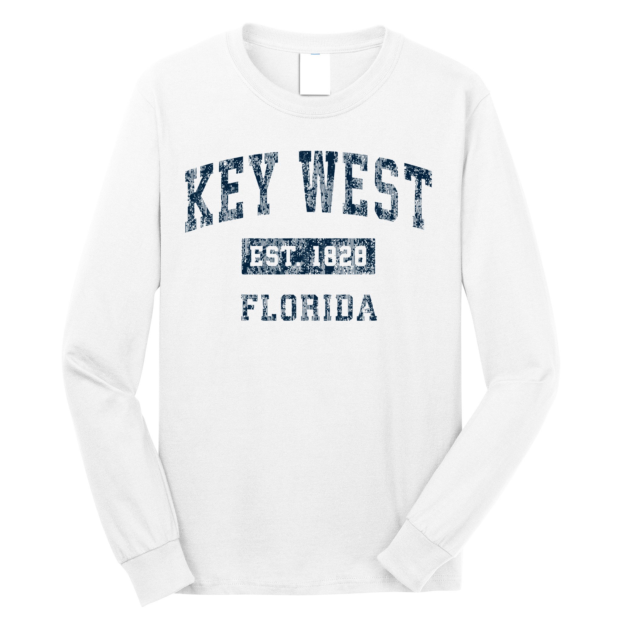 Key West Florida Fl Vintage Sports Design Long Sleeve Shirt