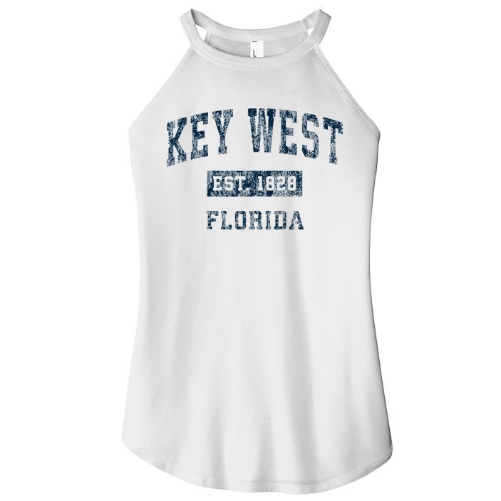 Key West Florida Fl Vintage Sports Design Women's Perfect Tri Rocker Tank