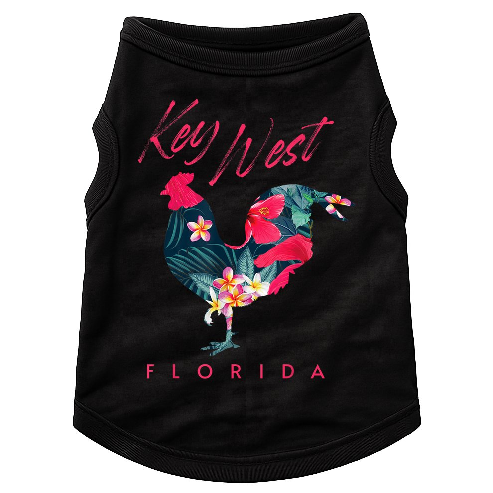 Key West Florida Chicken Lover Flower Hibiscus Souvenir Doggie Tank