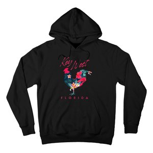 Key West Florida Chicken Lover Flower Hibiscus Souvenir Hoodie