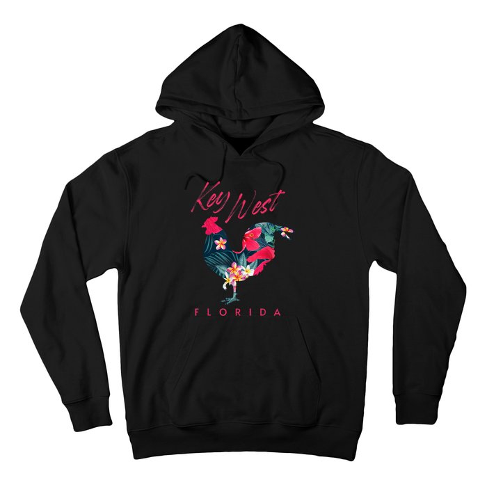 Key West Florida Chicken Lover Flower Hibiscus Souvenir Hoodie