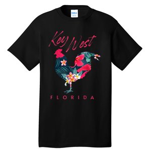 Key West Florida Chicken Lover Flower Hibiscus Souvenir Tall T-Shirt