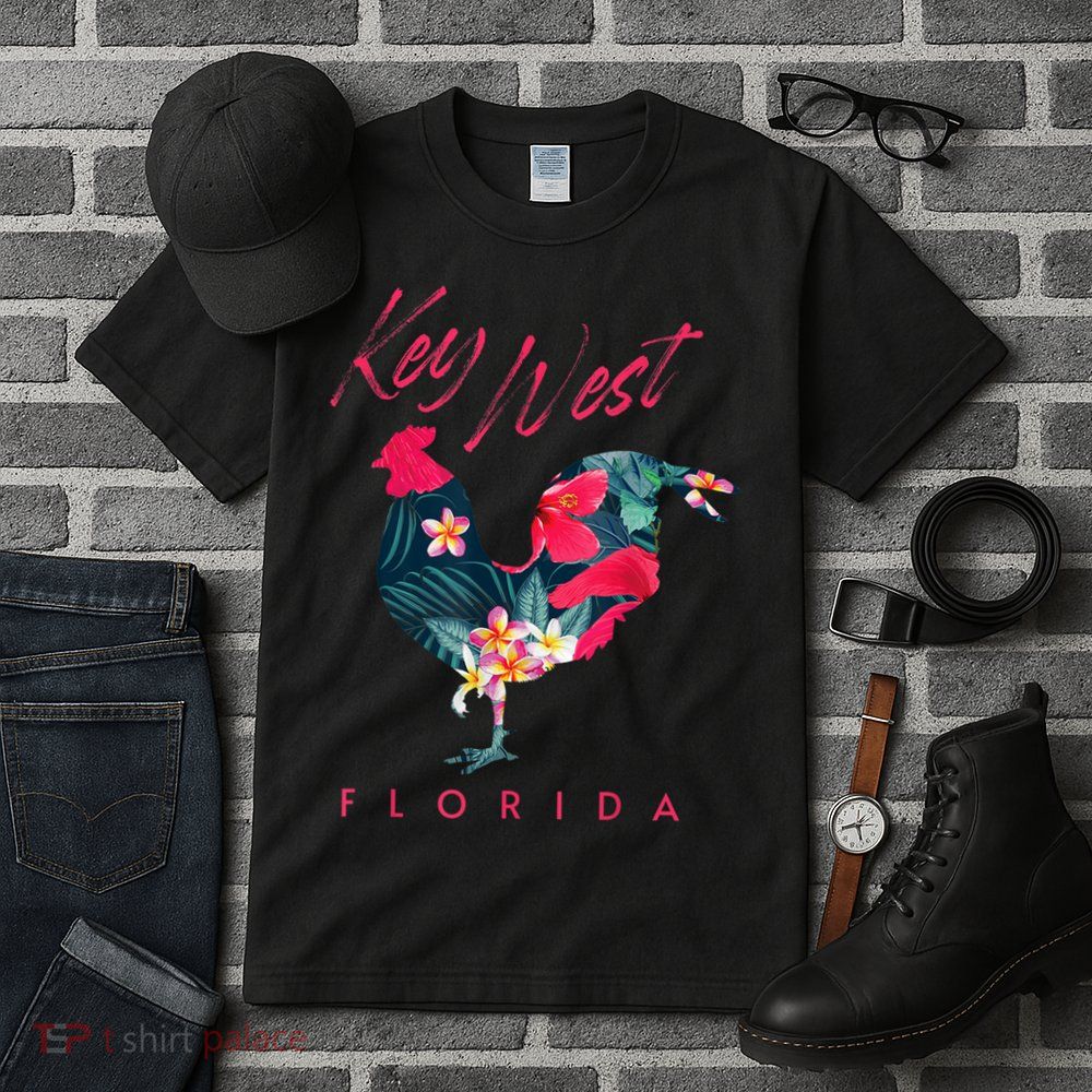 Key West Florida Chicken Lover Flower Hibiscus Souvenir Tall T-Shirt