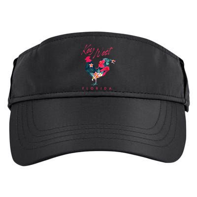 Key West Florida Chicken Lover Flower Hibiscus Souvenir Adult Drive Performance Visor