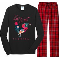 Key West Florida Chicken Lover Flower Hibiscus Souvenir Long Sleeve Pajama Set