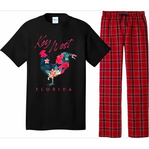 Key West Florida Chicken Lover Flower Hibiscus Souvenir Pajama Set