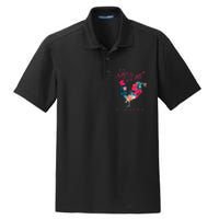 Key West Florida Chicken Lover Flower Hibiscus Souvenir Dry Zone Grid Polo