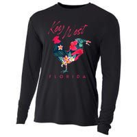 Key West Florida Chicken Lover Flower Hibiscus Souvenir Cooling Performance Long Sleeve Crew