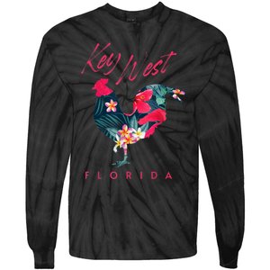 Key West Florida Chicken Lover Flower Hibiscus Souvenir Tie-Dye Long Sleeve Shirt