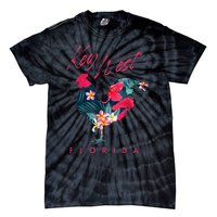 Key West Florida Chicken Lover Flower Hibiscus Souvenir Tie-Dye T-Shirt