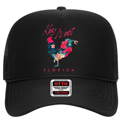 Key West Florida Chicken Lover Flower Hibiscus Souvenir Trucker Hat