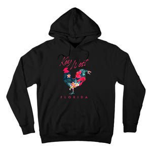 Key West Florida Chicken Lover Flower Hibiscus Souvenir Tall Hoodie