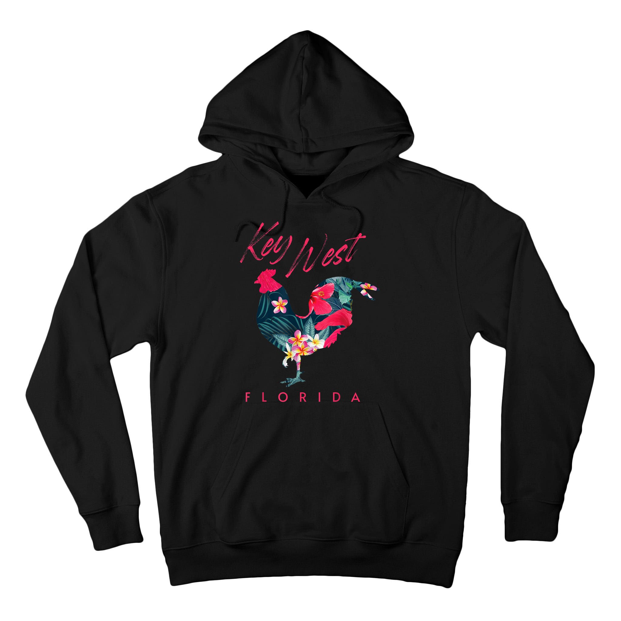 Key West Florida Chicken Lover Flower Hibiscus Souvenir Tall Hoodie
