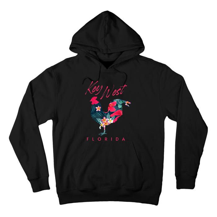 Key West Florida Chicken Lover Flower Hibiscus Souvenir Tall Hoodie