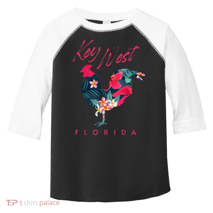 Key West Florida Chicken Lover Flower Hibiscus Souvenir Toddler Fine Jersey T-Shirt