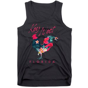 Key West Florida Chicken Lover Flower Hibiscus Souvenir Tank Top