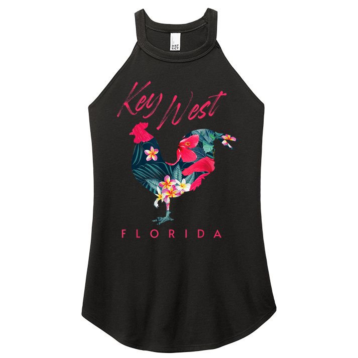 Key West Florida Chicken Lover Flower Hibiscus Souvenir Women's Perfect Tri Rocker Tank