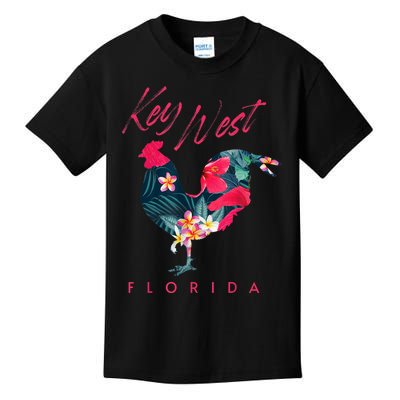 Key West Florida Chicken Lover Flower Hibiscus Souvenir Kids T-Shirt