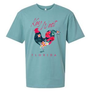 Key West Florida Chicken Lover Flower Hibiscus Souvenir Sueded Cloud Jersey T-Shirt