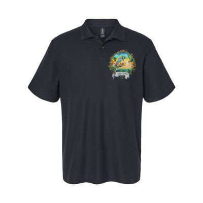 Key West, Florida Vintage Tropical Sunset Beach Parrot Softstyle Adult Sport Polo