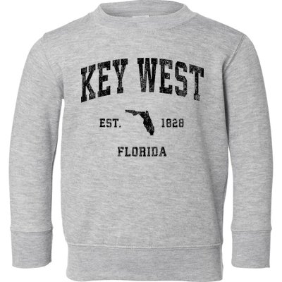 Key West Florida Fl Vintage Athletic Black Sports Toddler Sweatshirt