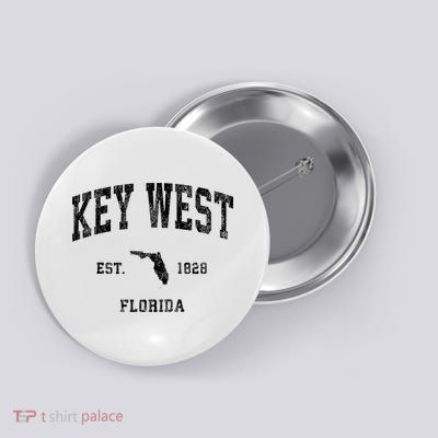 Key West Florida Fl Vintage Athletic Black Sports Button