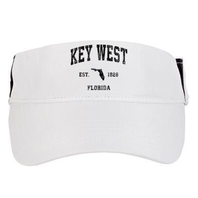 Key West Florida Fl Vintage Athletic Black Sports Adult Drive Performance Visor