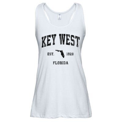 Key West Florida Fl Vintage Athletic Black Sports Ladies Essential Flowy Tank