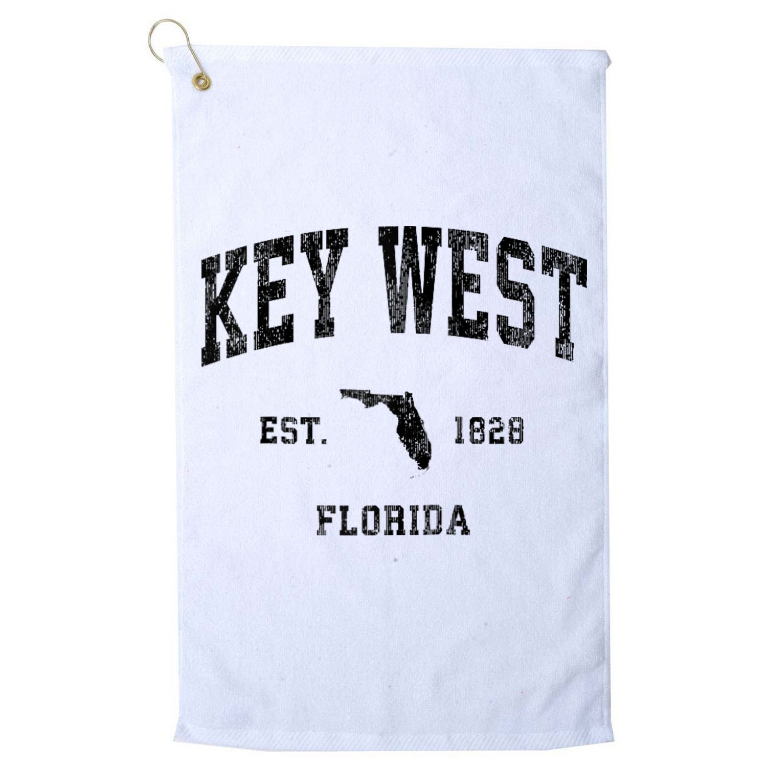 Key West Florida Fl Vintage Athletic Black Sports Golf Towel