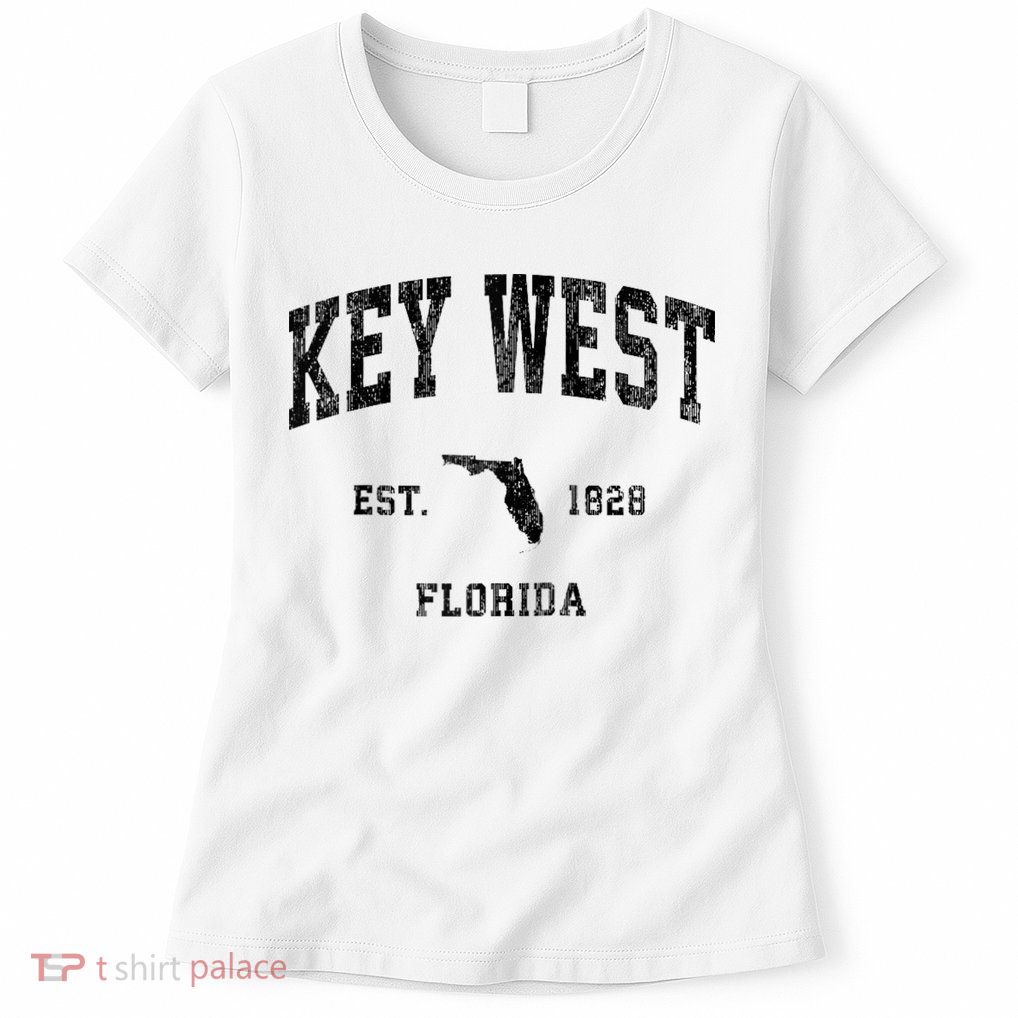 Key West Florida Fl Vintage Athletic Black Sports Womens T-Shirt