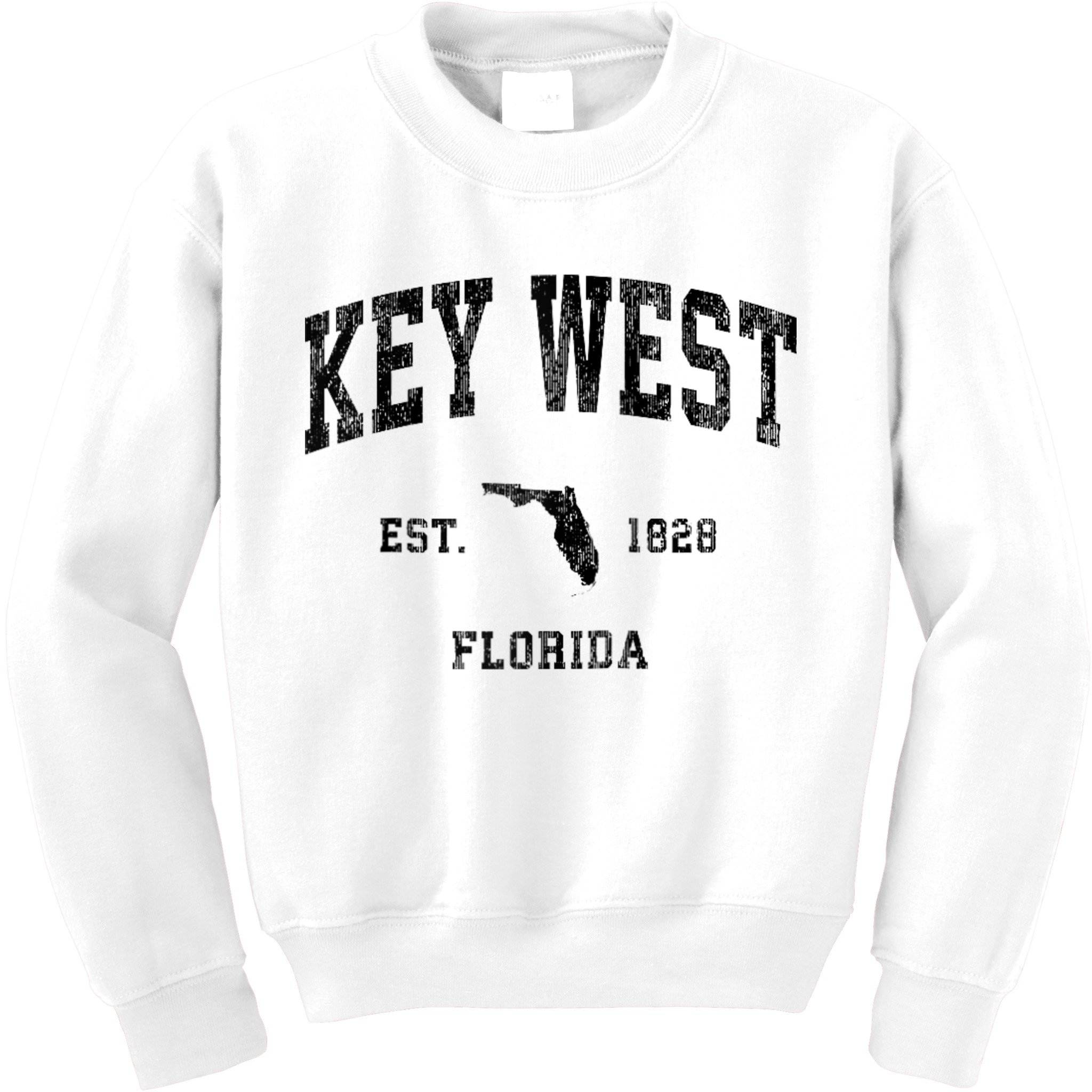 Key West Florida Fl Vintage Athletic Black Sports Kids Sweatshirt
