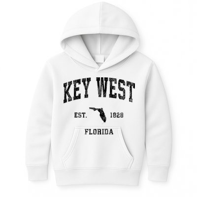 Key West Florida Fl Vintage Athletic Black Sports Kids Hoodie