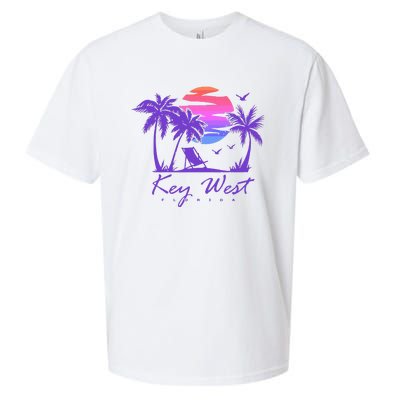 Key West Florida Spring Break Vacation Retro Vintage Sunset Sueded Cloud Jersey T-Shirt