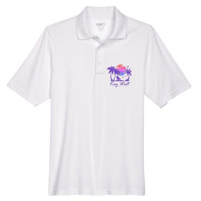 Key West Florida Spring Break Vacation Retro Vintage Sunset Men's Origin Performance Pique Polo