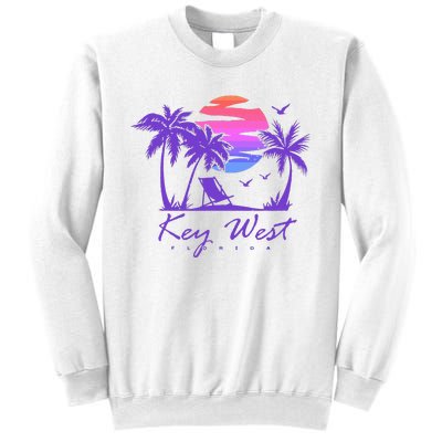 Key West Florida Spring Break Vacation Retro Vintage Sunset Sweatshirt