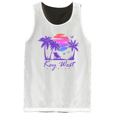 Key West Florida Spring Break Vacation Retro Vintage Sunset Mesh Reversible Basketball Jersey Tank