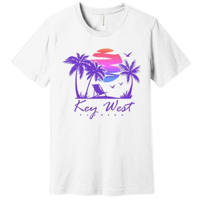 Key West Florida Spring Break Vacation Retro Vintage Sunset Premium T-Shirt