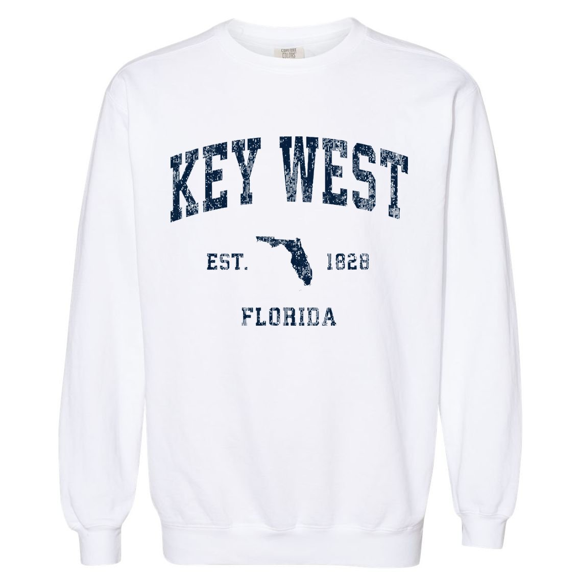 Key West Florida Fl Vintage Athletic Sports Design Garment-Dyed Sweatshirt