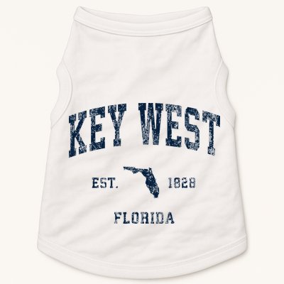 Key West Florida Fl Vintage Athletic Sports Design Doggie Tank