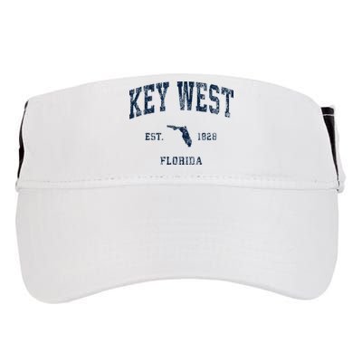 Key West Florida Fl Vintage Athletic Sports Design Adult Drive Performance Visor