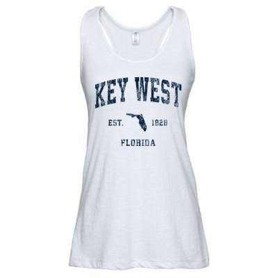 Key West Florida Fl Vintage Athletic Sports Design Ladies Essential Flowy Tank