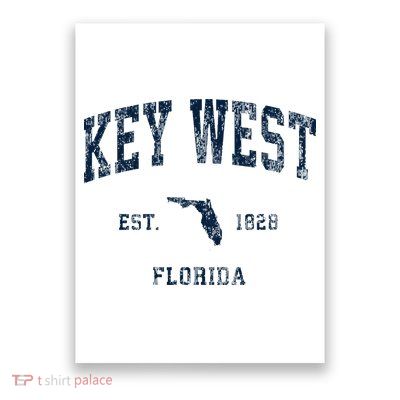 Key West Florida Fl Vintage Athletic Sports Design Poster