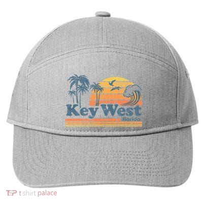 Key West Florida Beach Vintage Spring Break Vacation 7-Panel Snapback Hat
