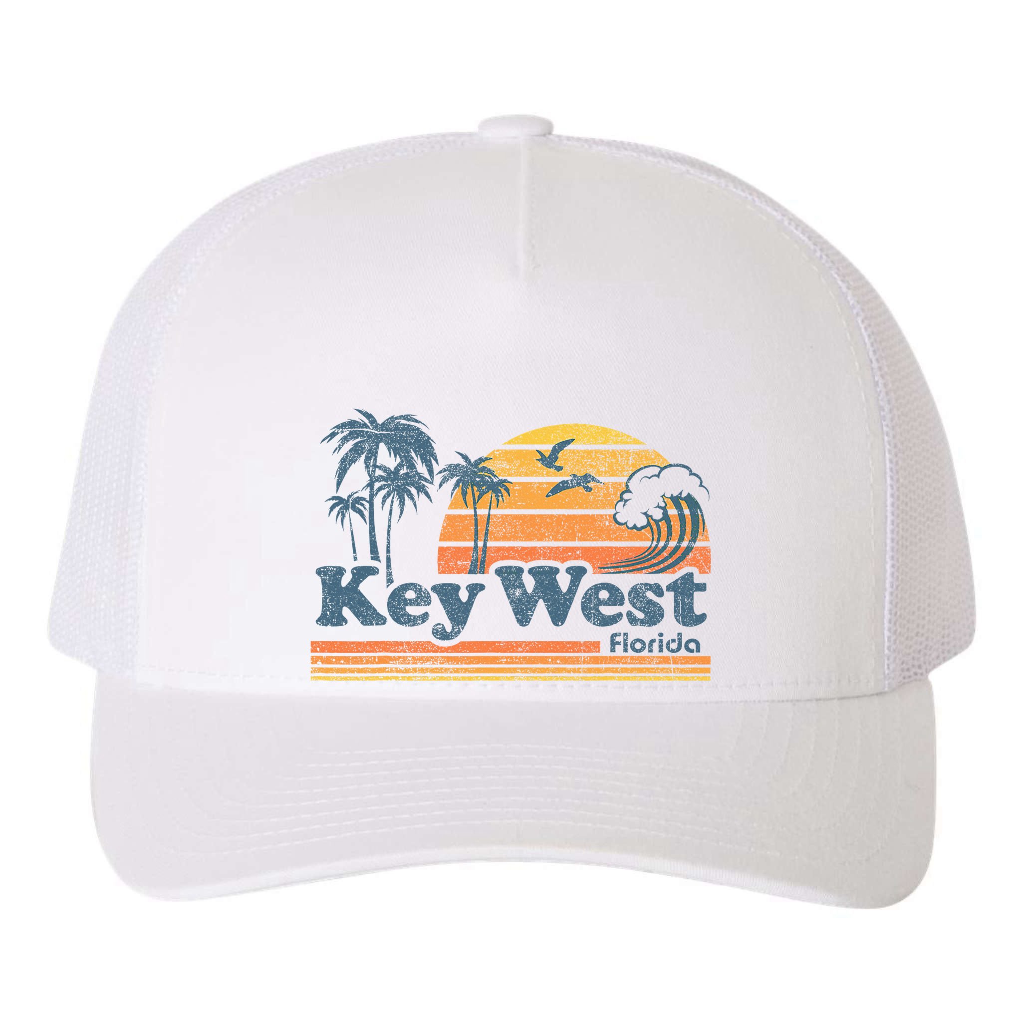 Key West Florida Beach Vintage Spring Break Vacation Yupoong Adult 5-Panel Trucker Hat