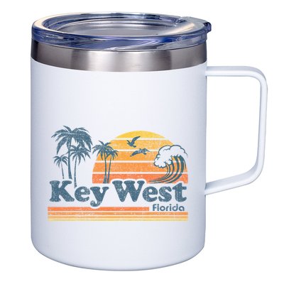 Key West Florida Beach Vintage Spring Break Vacation 12oz Stainless Steel Coffee Mug