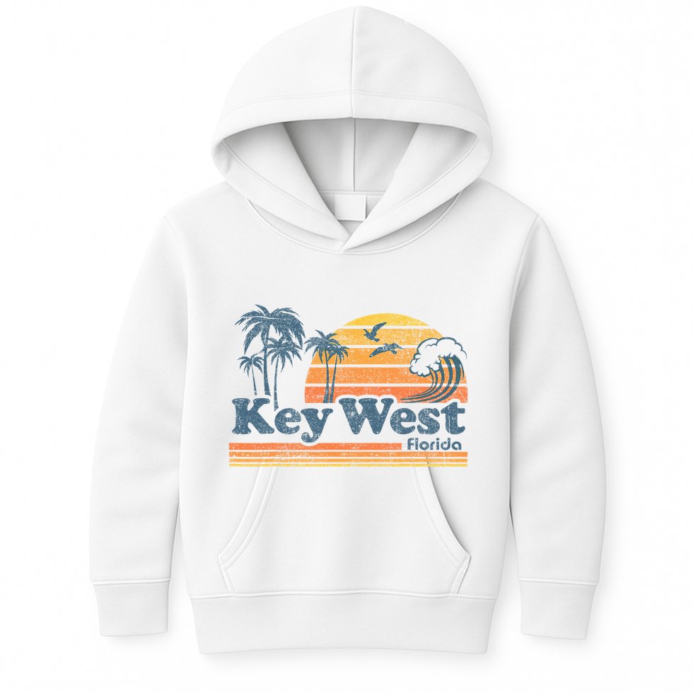 Key West Florida Beach Vintage Spring Break Vacation Kids Hoodie