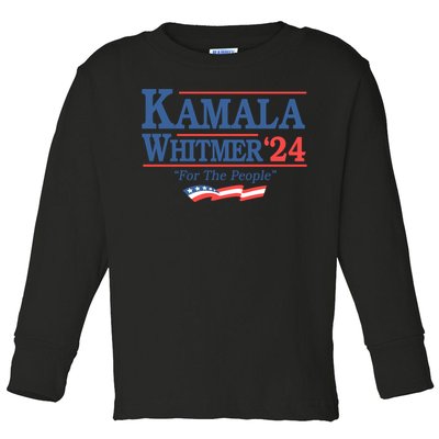 Kamala Whitmer For The People Political Graphic Toddler Long Sleeve Shirt