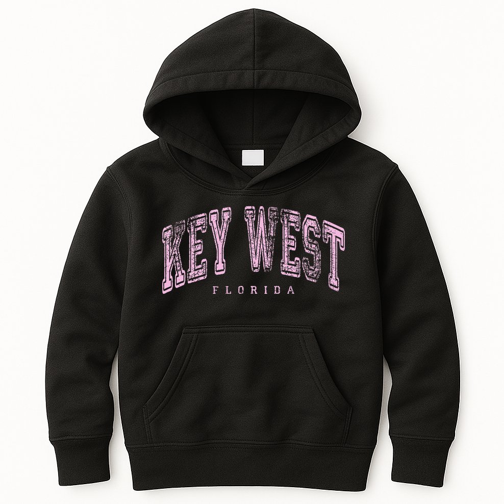 Key West Florida Keys Vintage Retro Us City State Travel Kids Hoodie