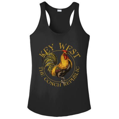 Key West Florida Vintage Rooster Design Souvenir Ladies PosiCharge Competitor Racerback Tank