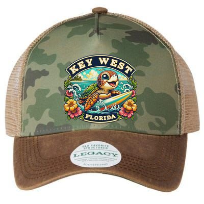 Key West Florida Cute Sea Turtle Surfing Legacy Tie Dye Trucker Hat